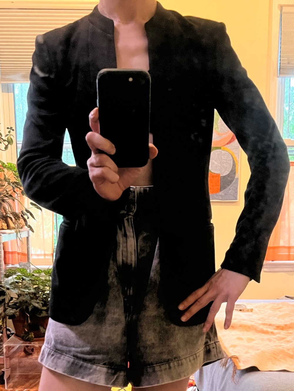 Theory Dark Grey Open-Front Women's Blazer
